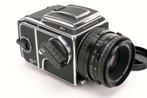 HASSELBLAD 501CM  C/W 80mm F2.8 CFE PLANAR AND A12